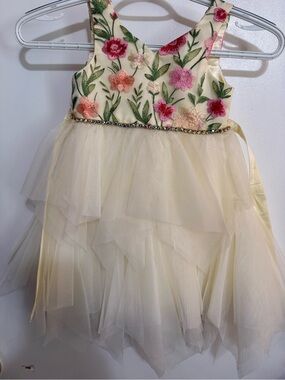 American Princess Cream Satin-Lined Floral Dress